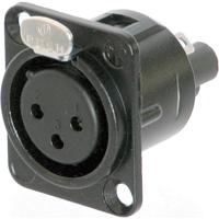 Neutrik NC3FD-S-1-B XLR-connector Flensbus, contacten recht Aantal polen: 3 Zwart 1 stuk(s) - thumbnail