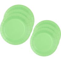 Feest/verjaardag bordjes set - 40x stuks - licht groen - 17 cm en 22 cm