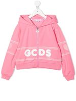 Gcds Kids hoodie zippé à logo imprimé - Rose