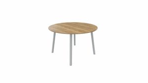 Tafel 9311 rond - 120 cm. - Alu - Eiken YT49a - Aluminium