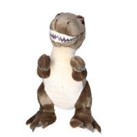 Nature Planet Knuffeldier T-rex dinosaurus - zachte pluche stof - veel details - grijs - 40 cm