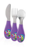 Nuby Peuterbestek uit roestvrij staal 12m+ paars - thumbnail