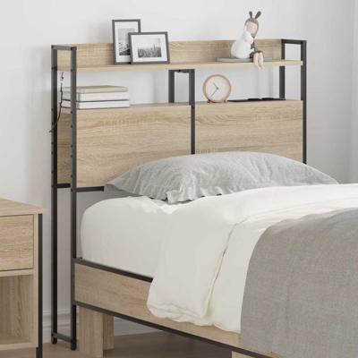 Opberghoofdbord met plank Sonoma eiken 75 cm Bewerkt hout