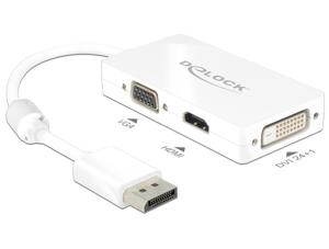 Delock 62655 Adapter DisplayPort 1.1 male > VGA / HDMI / DVI female Passief wit