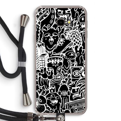 Vexx Black Mixtape: Samsung Galaxy J4 Plus Transparant Hoesje met koord