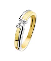 Ring geel-en witgoud-zirconia wit 3,5 mm