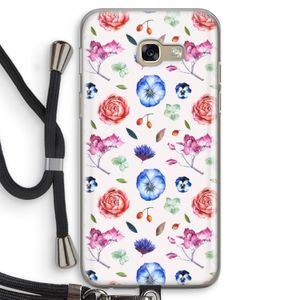 Bloemetjes: Samsung Galaxy A5 (2017) Transparant Hoesje met koord