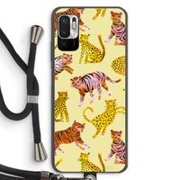 Cute Tigers and Leopards: Xiaomi Redmi Note 10 5G Transparant Hoesje met koord