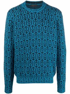 Prada pull à motif géométrique en intarsia - Bleu