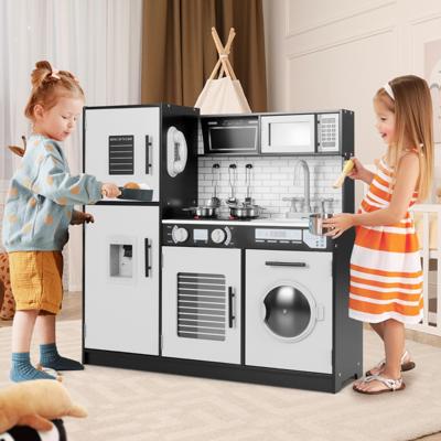 Kinderkeukenset met Oven Wasmachine Magnetron Waterdispenser Telefoon Licht Geluid Keukenspeelgoed Cadeau voor Kinderen 3+