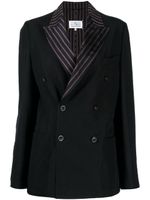 Maison Margiela blazer boutonné à rayures - Noir