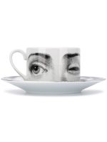 Fornasetti tasse et soucoupe à imprimé graphique - Blanc