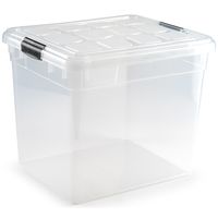 1x Opslagbakken/organizers met deksel 35 liter transparant   -