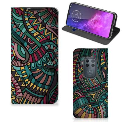 Motorola One Zoom | Hoesje met Magneet | Aztec