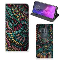 Motorola One Zoom | Hoesje met Magneet | Aztec