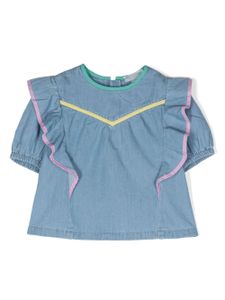 Stella McCartney Kids blouse à volants - Bleu