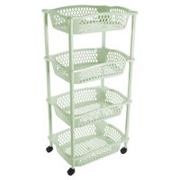 Keuken opberg trolleys/roltafels met 4 manden 86 cm mintgroen