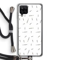 Hipster stripes: Samsung Galaxy A12 Transparant Hoesje met koord
