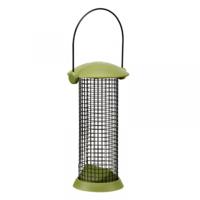 Notensilo - Smart Twist Top - groen/zwart - metaal - 11 x 20 cm - vogel voedersilo voor noten