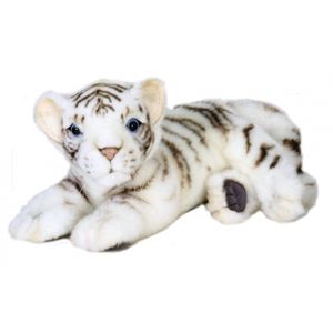 Hansa pluche witte tijger pup knuffel liggend 26 cm