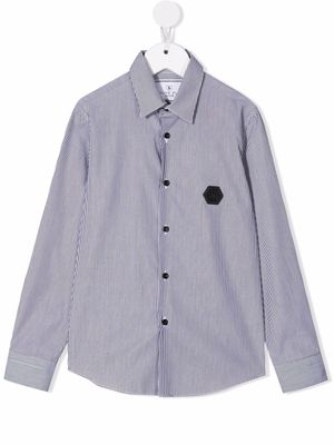 Philipp Plein Junior chemise à détail tête de mort - Noir