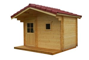 Buitensauna Zadeldak Interflex 3432 - 340x231 cm (70 mm)- Zadeldak- Onbehandeld vurenhout- Interflex
