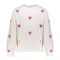 Geisha zomer sweater meisjes - hartjes terry - licht zand / lavendel