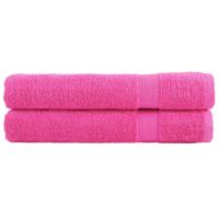 VidaXL Handdoeken solund 2 st 600 g/m² 100x200 cm roze