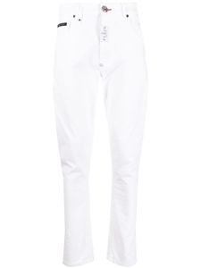 Philipp Plein jean skinny à plaque logo - Blanc