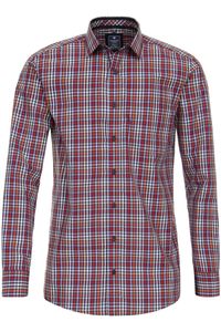 Redmond Casual Regular Fit Overhemd rood/blauw, Ruit