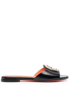 Santoni sandales Apricot en cuir - Noir