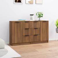 Dressoirs 2 st 60x30x70 cm bewerkt hout bruin eikenkleur