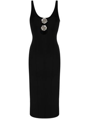 Blumarine robe métallisée à fleurs - Noir