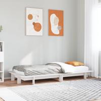 Bedframe zonder matras massief grenenhout wit 90x200 cm