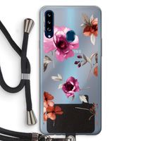 Geschilderde bloemen: Samsung Galaxy A20s Transparant Hoesje met koord Geschilderde bloemen: Samsung Galaxy A20s Transparant Hoesje met koord