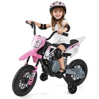 12V Elektrische Motorfiets voor Kinderen met Muziek Draadloze Connectiviteit en Bluetooth-functionaliteit-Roze