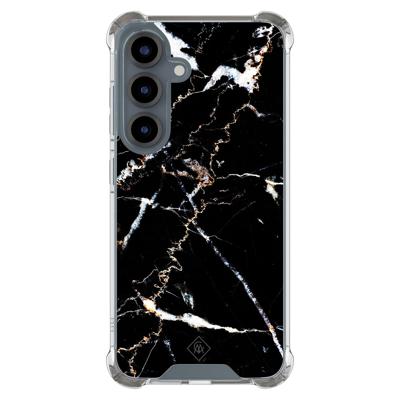 Samsung Galaxy S25 shockproof hoesje - Marmer zwart