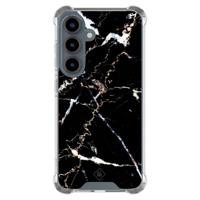 Samsung Galaxy S25 shockproof hoesje - Marmer zwart