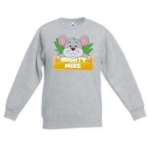 Muizen dieren sweater grijs voor kinderen