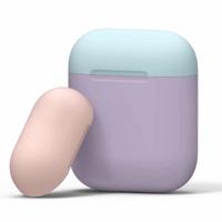 Driekleur dropproof draadloze koptelefoon Oplaaddoos beschermende case voor Apple AirPods 1/2 (roze blauw paars)