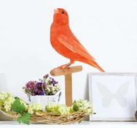 Vogel muursticker oranje