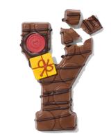 051 Handgedecoreerde Chocoladeletter Melk Y 180g