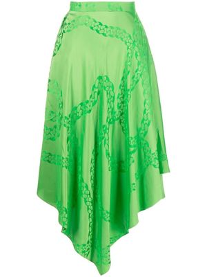 Stella McCartney jupe imprimée à détail de chaine - Vert