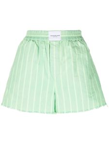 Alexander Wang short de bain rayé à patch logo - Vert
