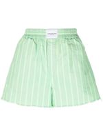 Alexander Wang short de bain rayé à patch logo - Vert