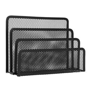 QUVIO Bureau organizer mesh - Metaal - Zwart