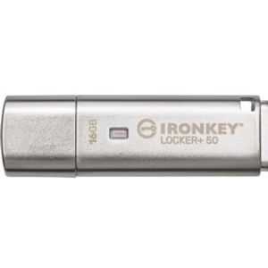 Kingston Technology IronKey Locker+ 50 USB flash drive 16 GB USB Type-A 3.2 Gen 1 (3.1 Gen 1) Zilver