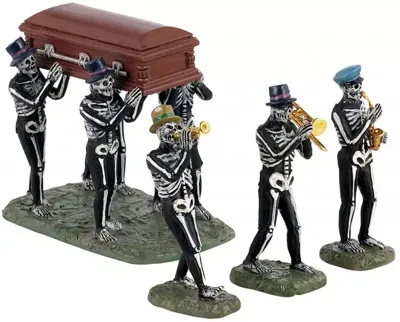 Lemax jazz funeral s/4 tafereel Spooky Town 2021