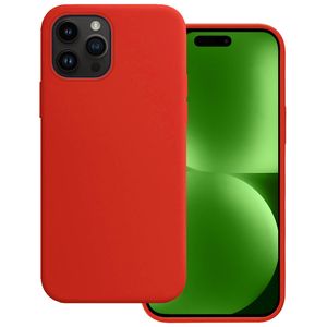 Basey Apple iPhone 15 Pro Max Hoesje Siliconen Hoes Case Cover -Rood