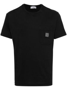 Stone Island t-shirt en coton à patch Compass - Noir